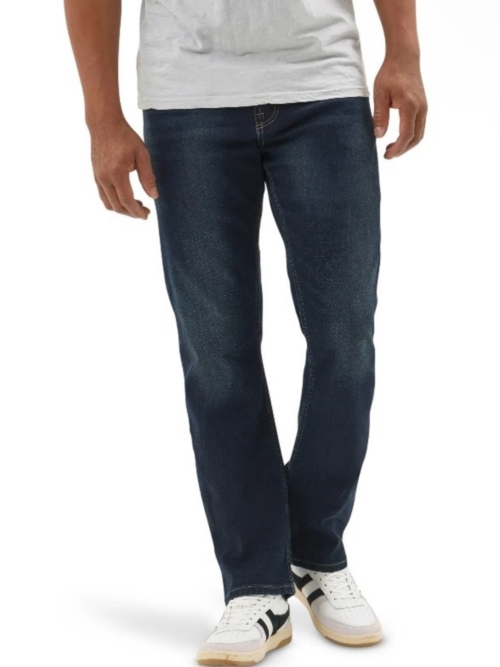 Wrangler Men’s Straight Fit Dark Wash Denim Jeans   36X32